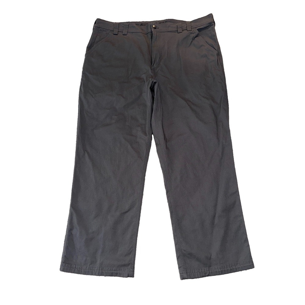 Duluth Trading Co Flex Fire Hose Relaxed Fit Cargo Work Pants Gray 44x30